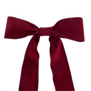 Uska plišana mašna – jednostruka bordo